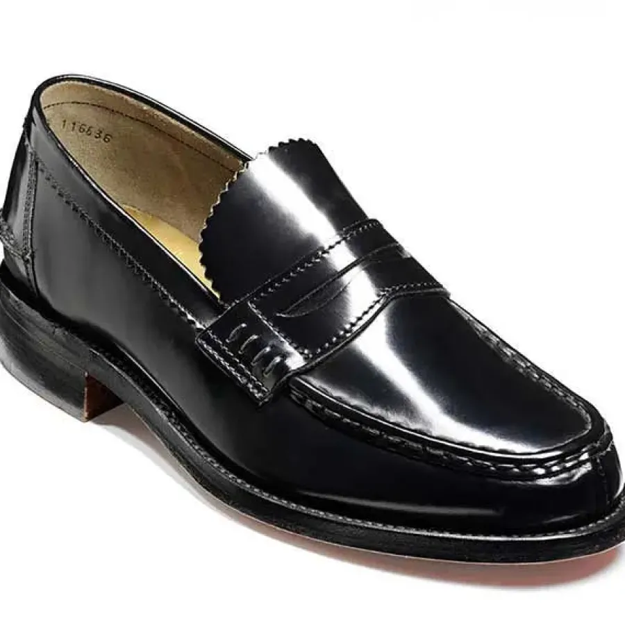 Barker Shoes BARKER Caruso Shoes – Mens Loafers – Black Hi-Shine