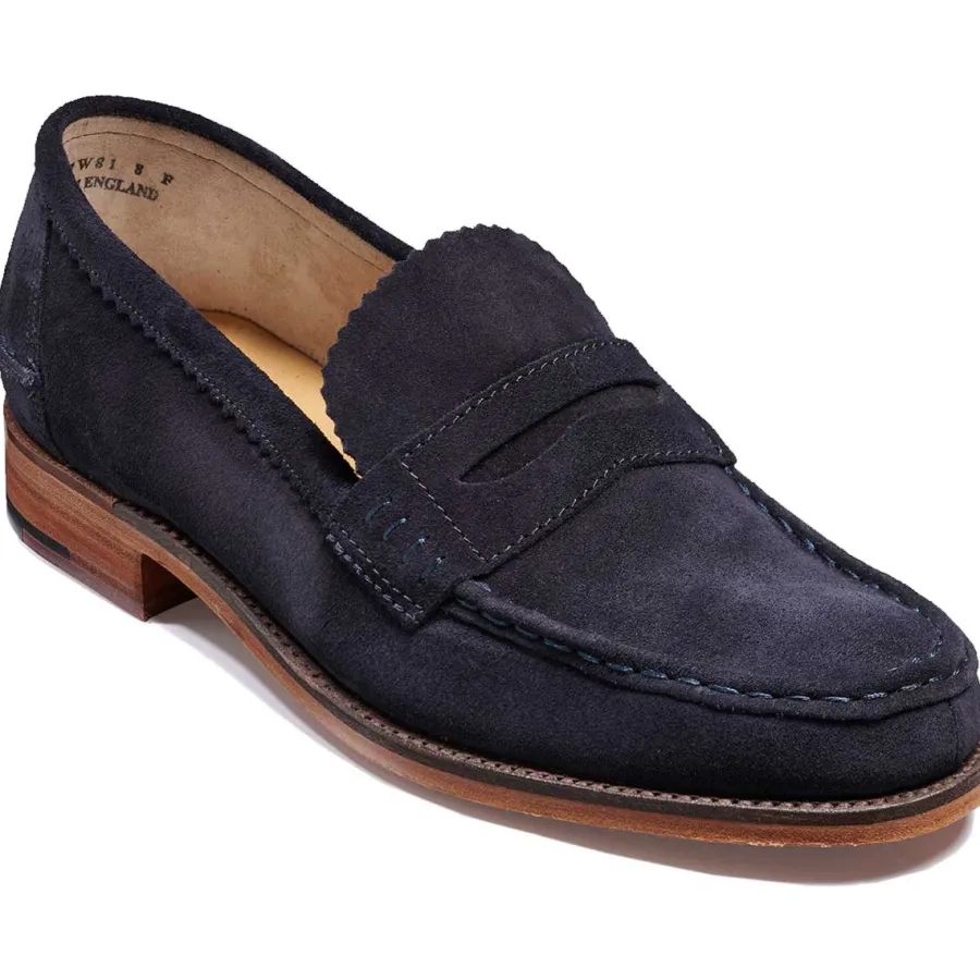 Barker Shoes BARKER Caruso Shoes - Mens Loafers - Navy Suede