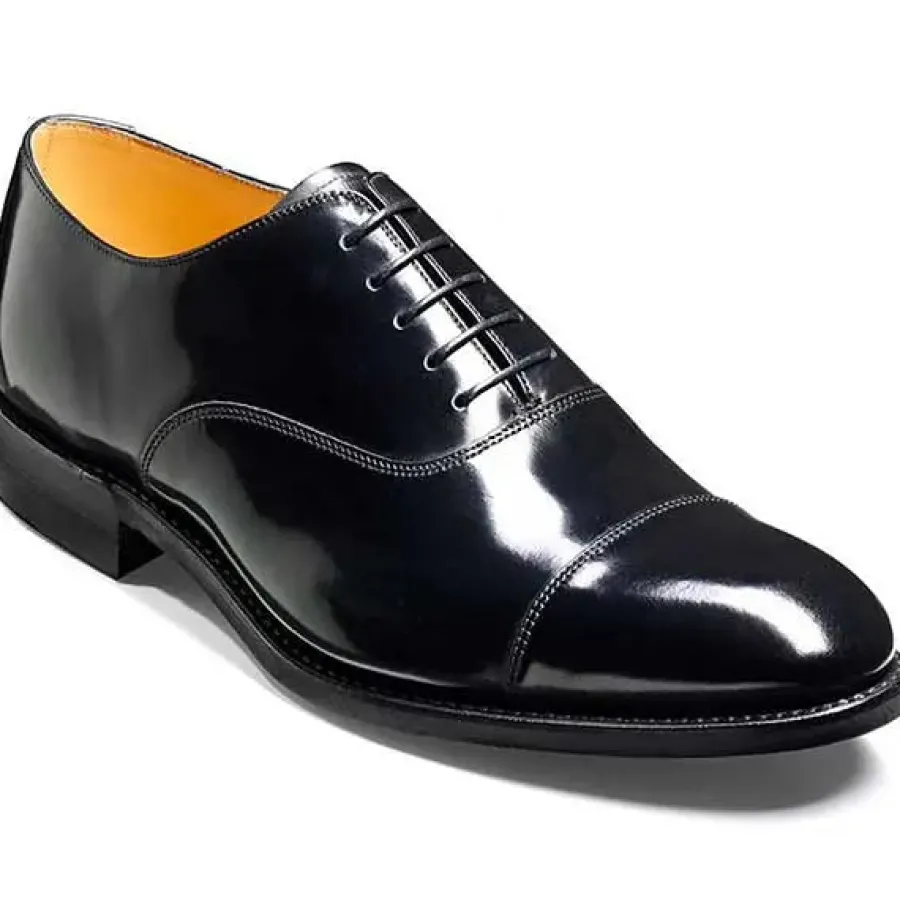 Barker Shoes BARKER Cheltenham Shoes - Mens Oxford Style - Black Hi-Shine