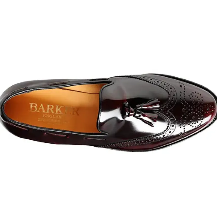 barker_clive_shoes__mens__2.webp Barker Shoes BARKER Clive Shoes – Mens Tassel Brogue Loafers – Burgundy Hi-Shine