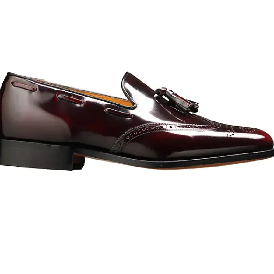 barker_clive_shoes__mens__3.webp Barker Shoes BARKER Clive Shoes – Mens Tassel Brogue Loafers – Burgundy Hi-Shine
