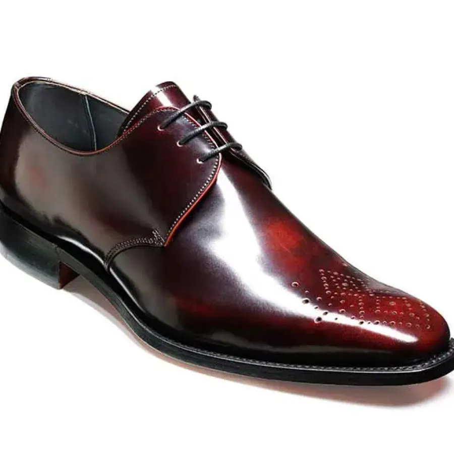 Barker Shoes BARKER Darlington Shoes - Mens Derby Style - Brandy Hi-Shine