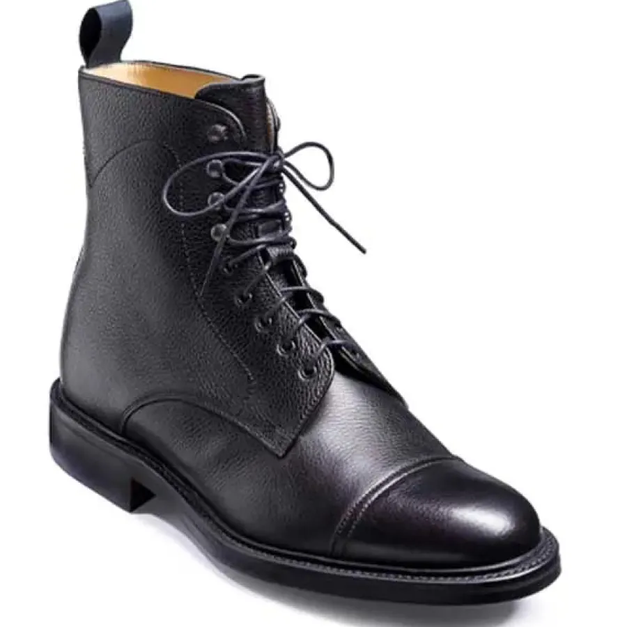 Barker Shoes BARKER Donegal Boots - Mens Toe Cap - Black Calf