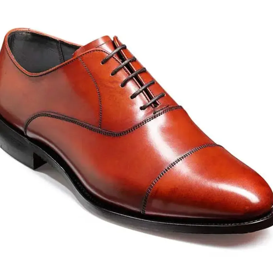 Barker Shoes BARKER Duxford Shoes - Mens Oxford Toe Cap - Rosewood Calf