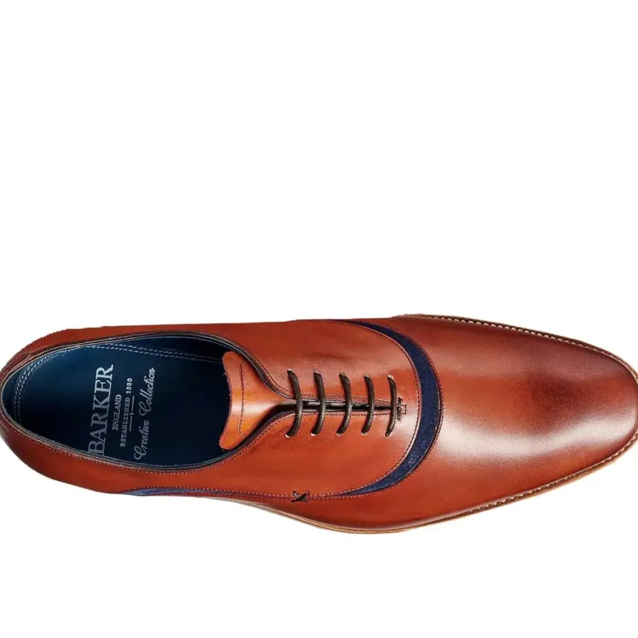 barker_emerson_shoes__men_2.webp Barker Shoes BARKER Emerson Shoes - Mens Oxford- Antique Rosewood Calf & Navy Suede