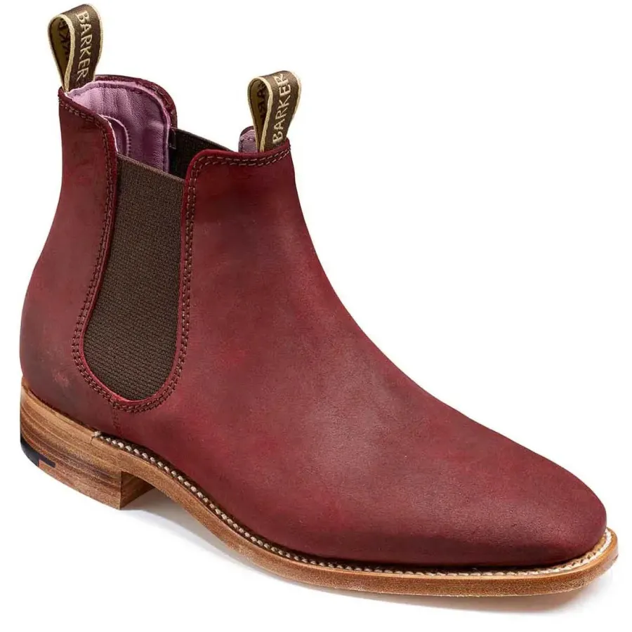 Barker Shoes BARKER Gina Boots - Ladies Chelsea - Plum Waxy Suede