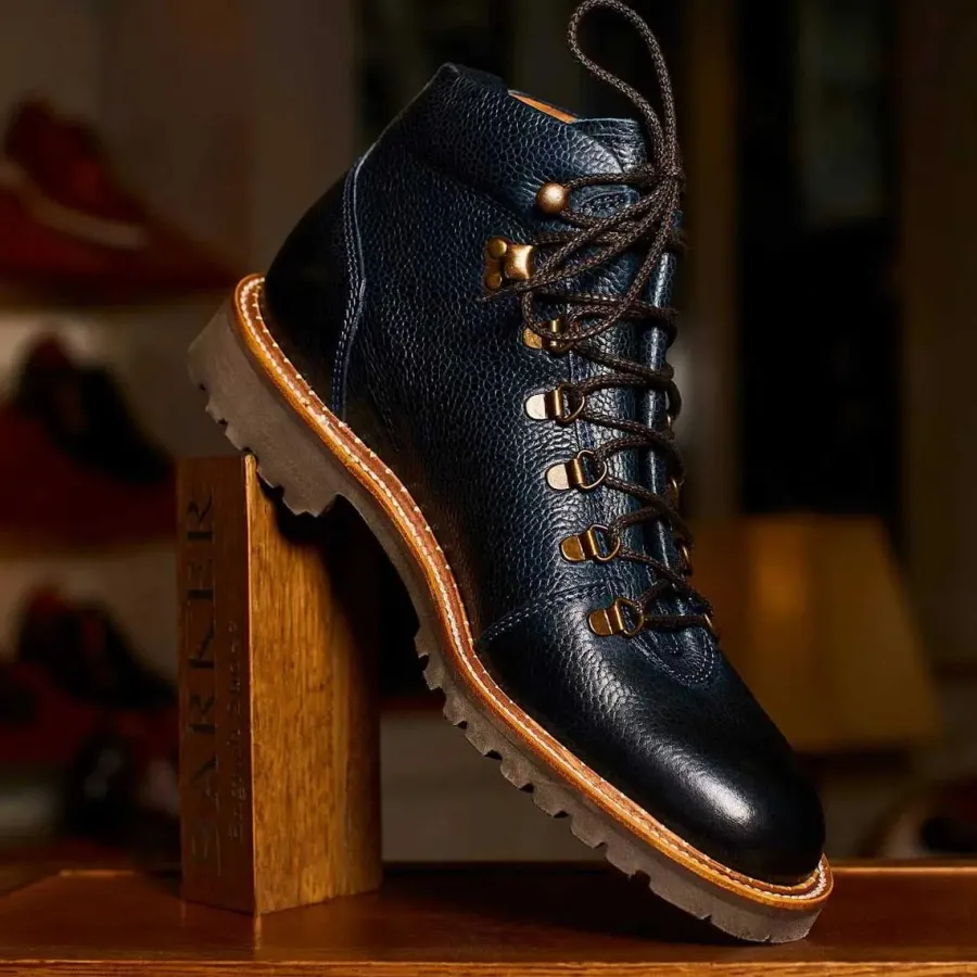 Barker Shoes BARKER Glencoe Boots - Mens Hiking - Navy Grain