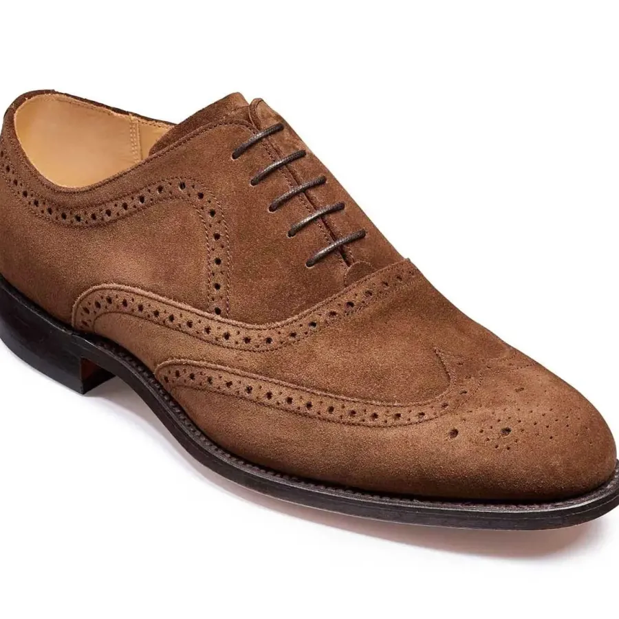Barker Shoes BARKER Hampstead Shoes - Mens Brogue Oxford - Castagnia Suede