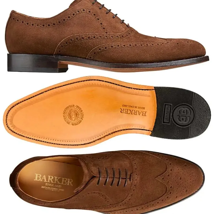 barker_hampstead_shoes__m_1.webp Barker Shoes BARKER Hampstead Shoes - Mens Brogue Oxford - Castagnia Suede
