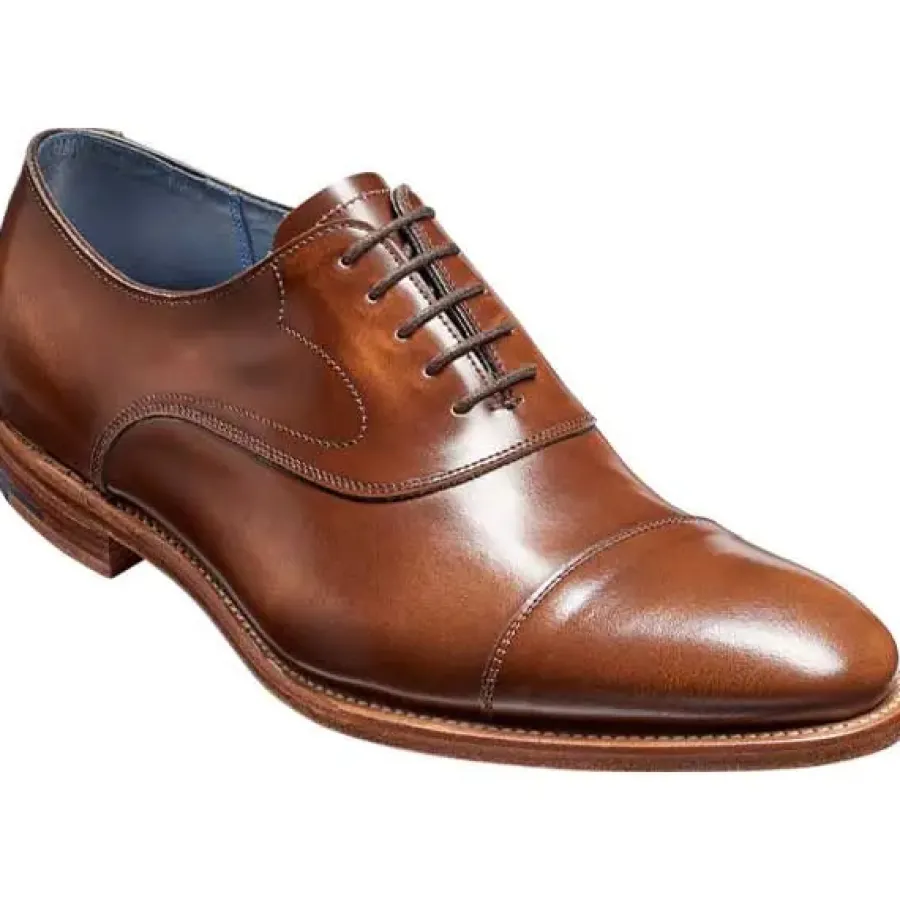 Barker Shoes BARKER Hartley Shoes - Mens Oxford Toe Cap - Cedar Hi-Shine