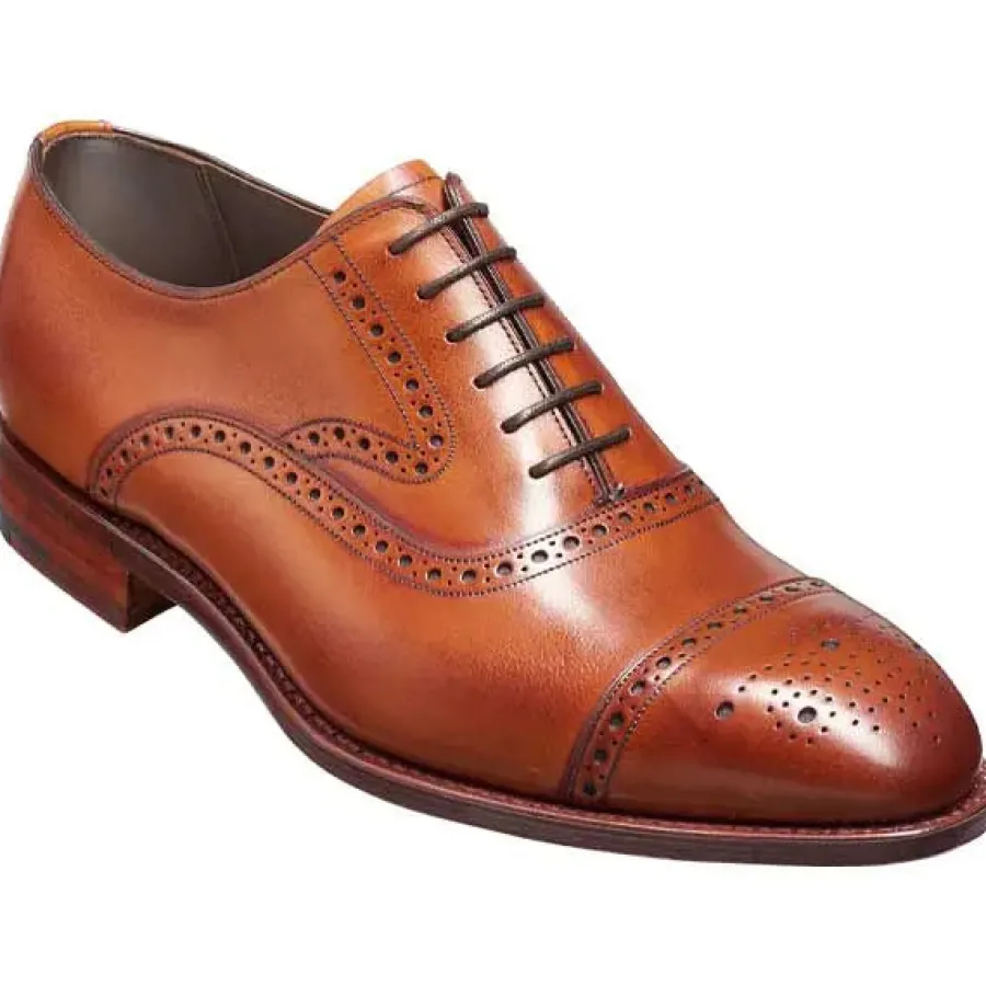 Barker Shoes BARKER Lerwick Shoes - Mens Oxford Brogues - Antique Rosewood Calf