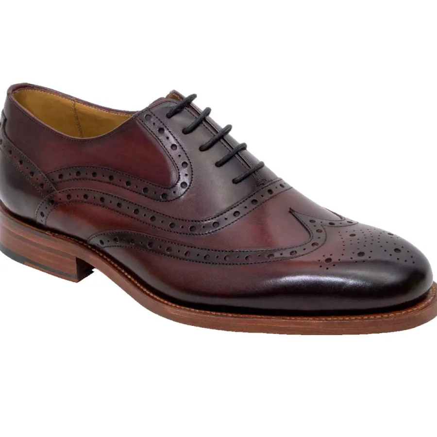 Barker Shoes BARKER Liffey Shoes - Mens Brogue - Hand Brushed Burgundy