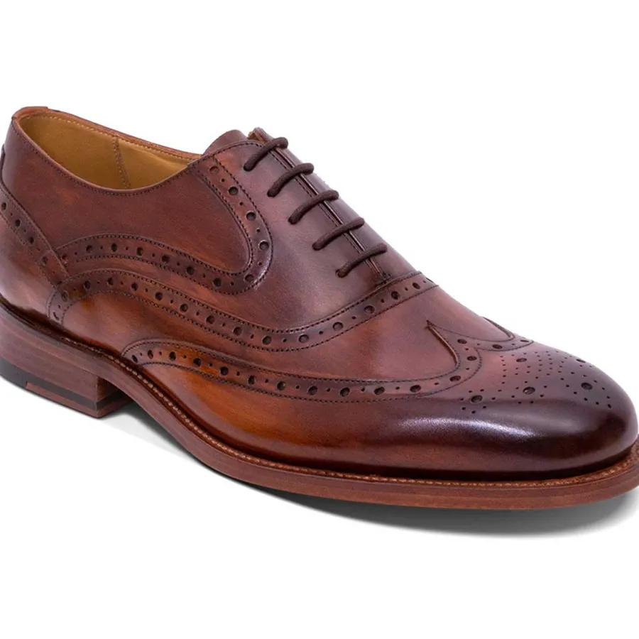 Barker Shoes BARKER Liffey Shoes - Mens Brogue - Hand Brushed Brown