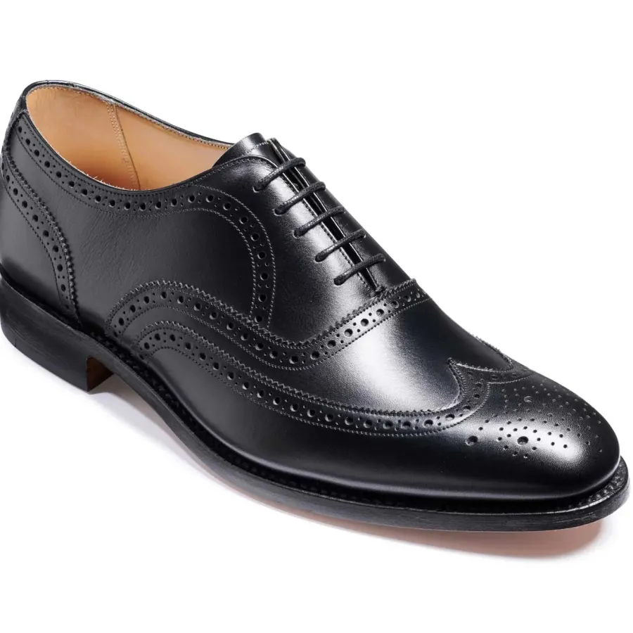 Barker Shoes BARKER Malton Shoes - Mens Oxford Brogue - Black Calf