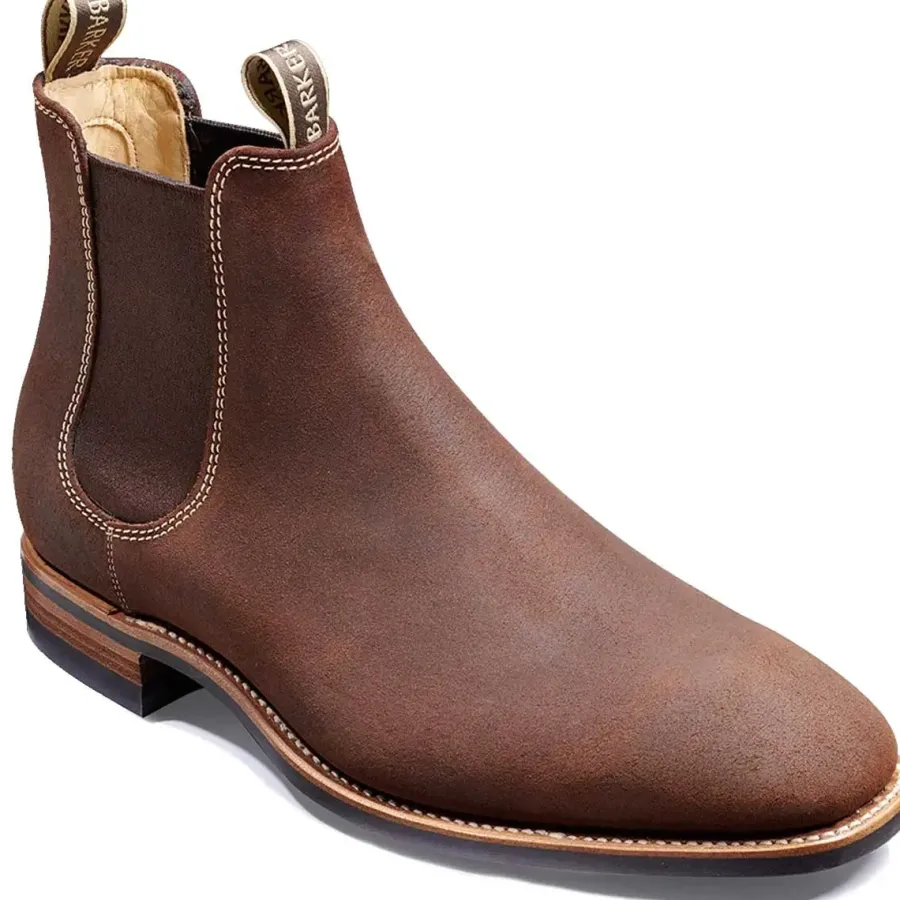 Barker Shoes BARKER Mansfield Chelsea Boots - Mens - Mid Brown Waxy Suede