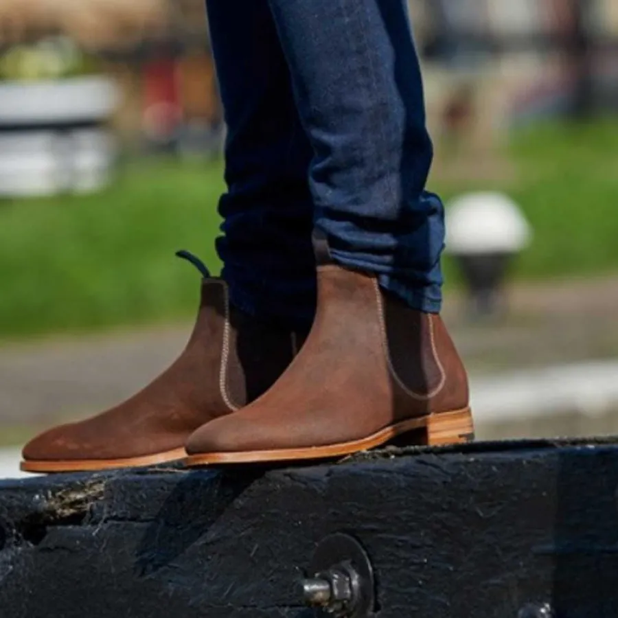 barker_mansfield_chelsea__1-1.webp Barker Shoes BARKER Mansfield Chelsea Boots - Mens - Brown Waxy Suede