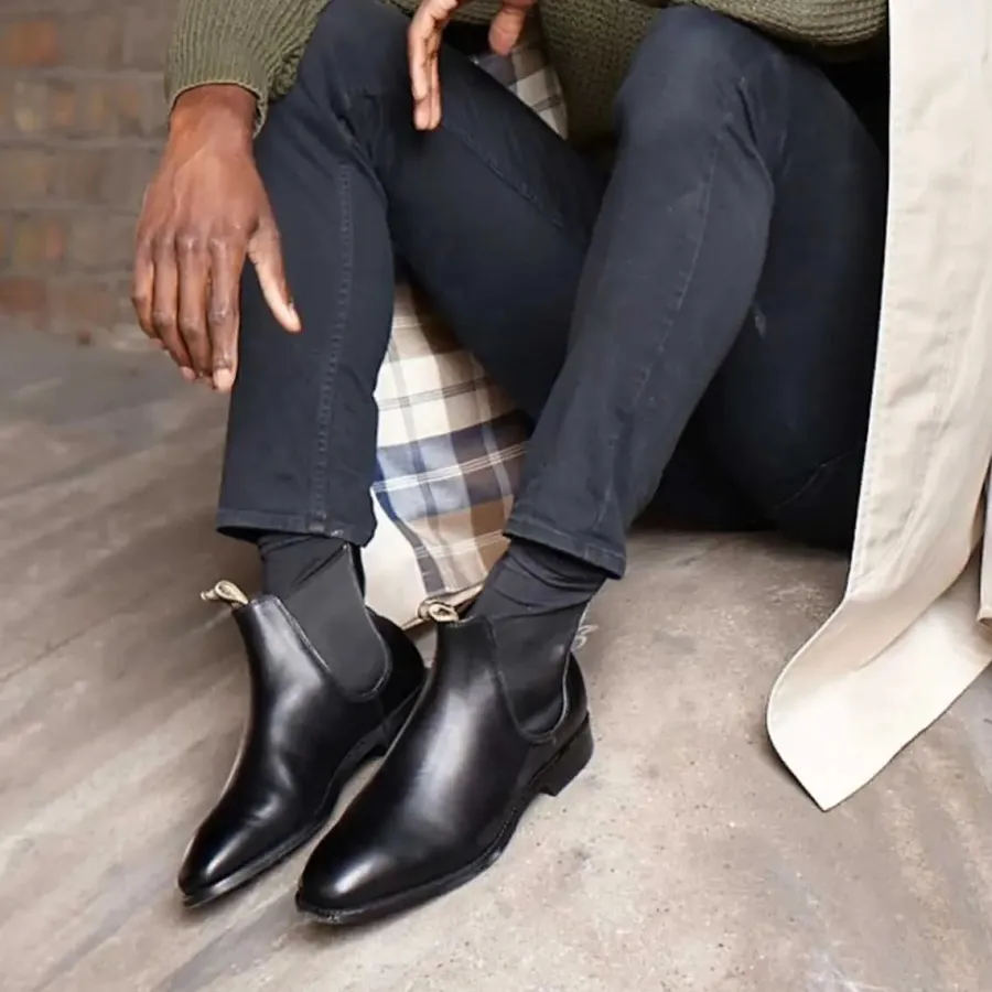 Barker Shoes BARKER Mansfield Chelsea Boots - Mens - Black Calf