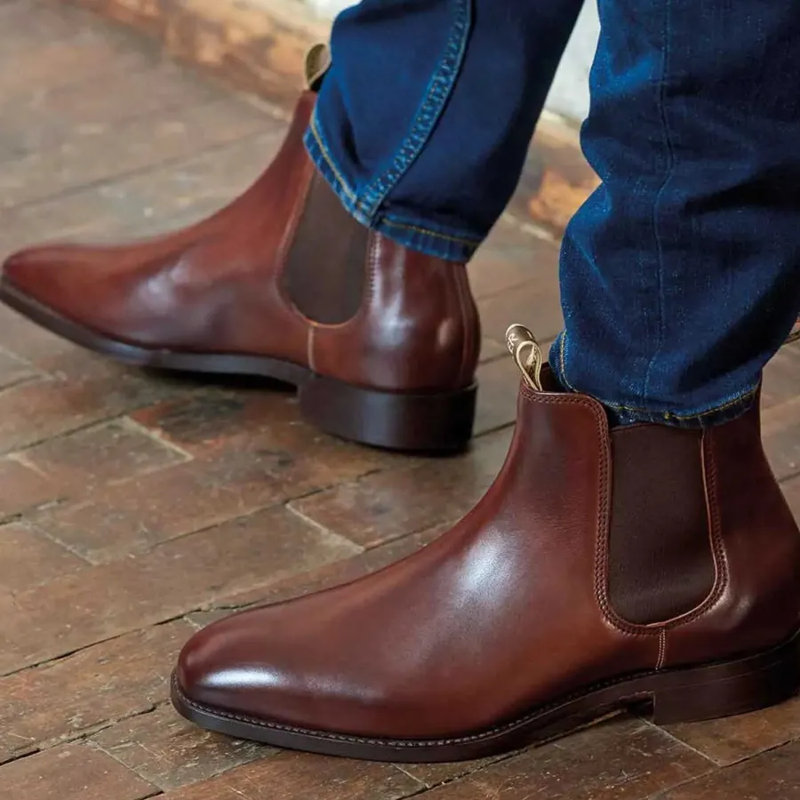 Barker Shoes BARKER Mansfield Chelsea Boots - Mens - Walnut Calf
