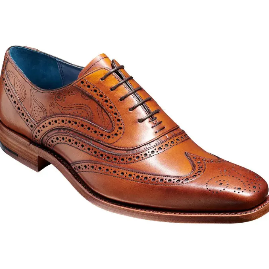 Barker Shoes BARKER McClean Shoes - Mens Brogue - Antique Rosewood Calf & Paisley L