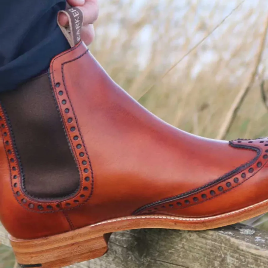 Barker Shoes BARKER Moreton Chelsea Boots - Mens - Antique Rosewood / Navy