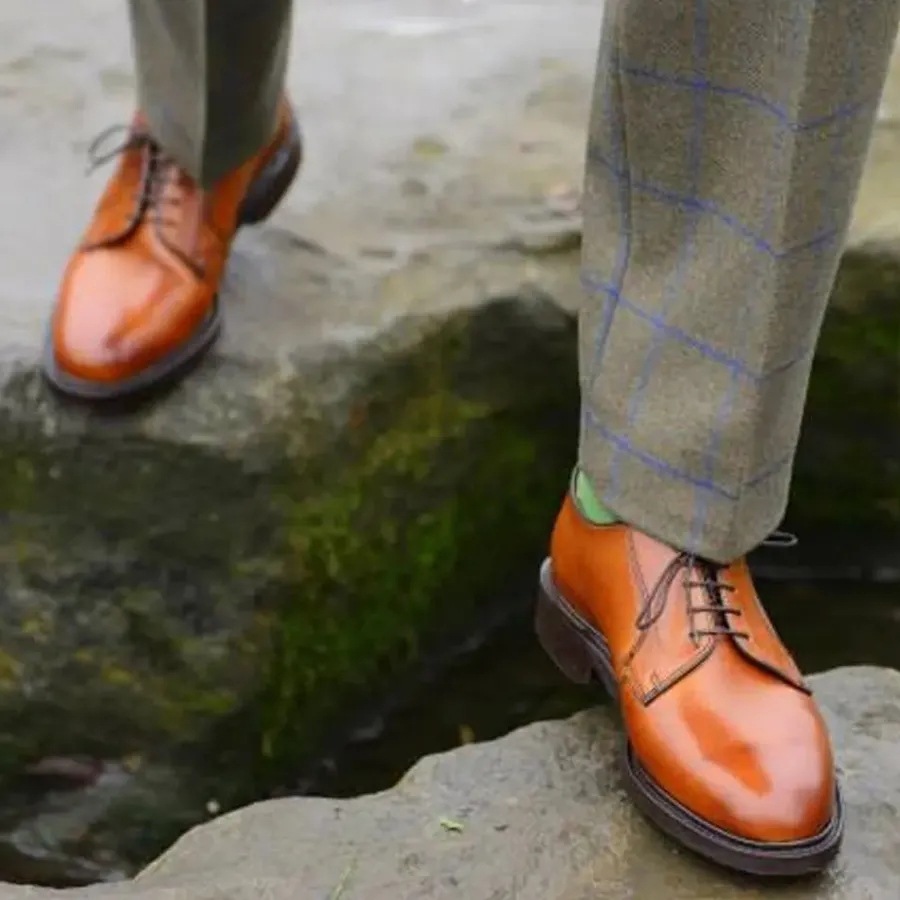 Barker Shoes BARKER Nairn Shoes – Mens Country Derby Dainite Sole – Cedar Calf