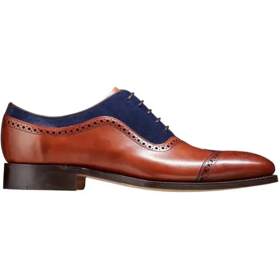 barker_nicholas_shoes__me_1.webp Barker Shoes BARKER Nicholas Shoes - Mens Oxford Style - Antique Rosewood & Navy Su