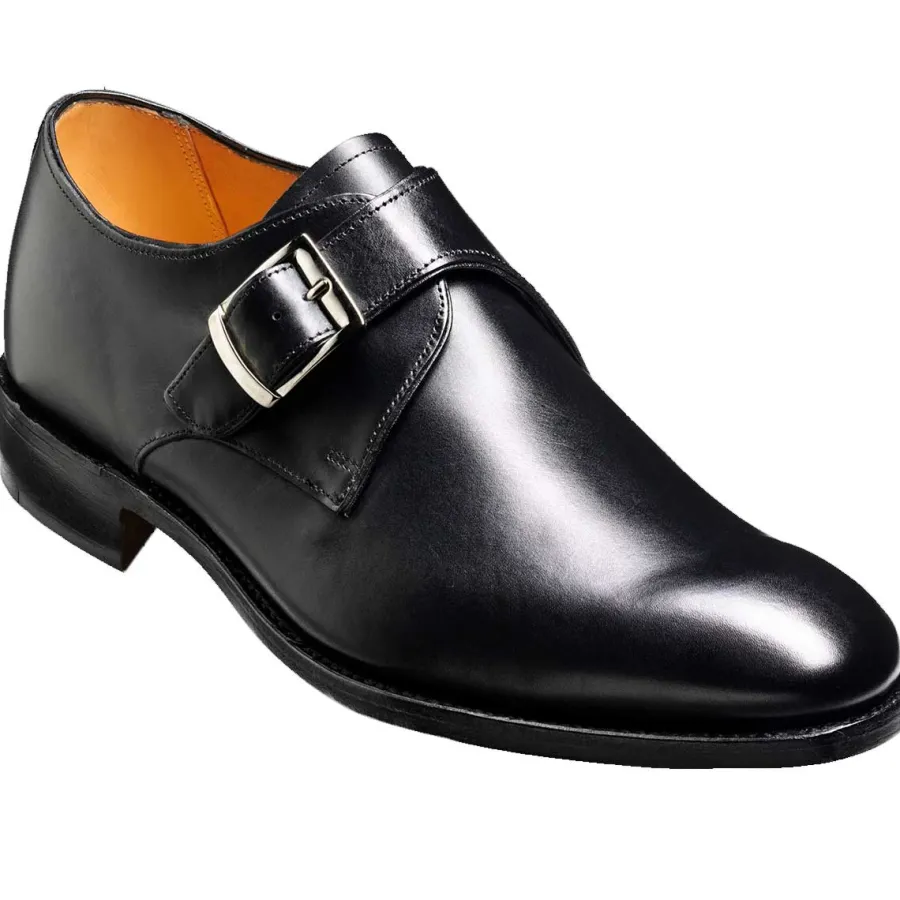 Barker Shoes BARKER Northcote Single Monk Strap Shoes - Mens - Black Calf