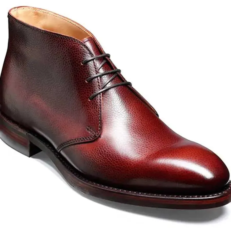 Barker Shoes BARKER Orkney Boots - Mens Chukka Boots Dainite Sole - Cherry Grain