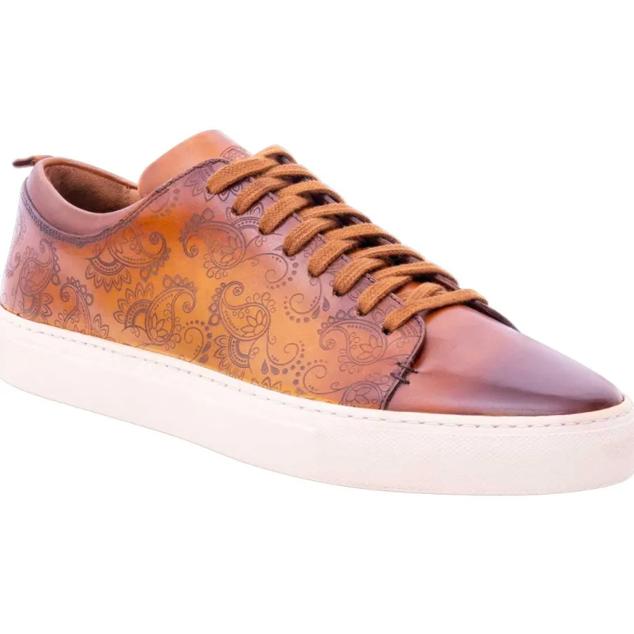 Barker Shoes BARKER Paisley Sneakers - Mens - Cedar Hand Painted