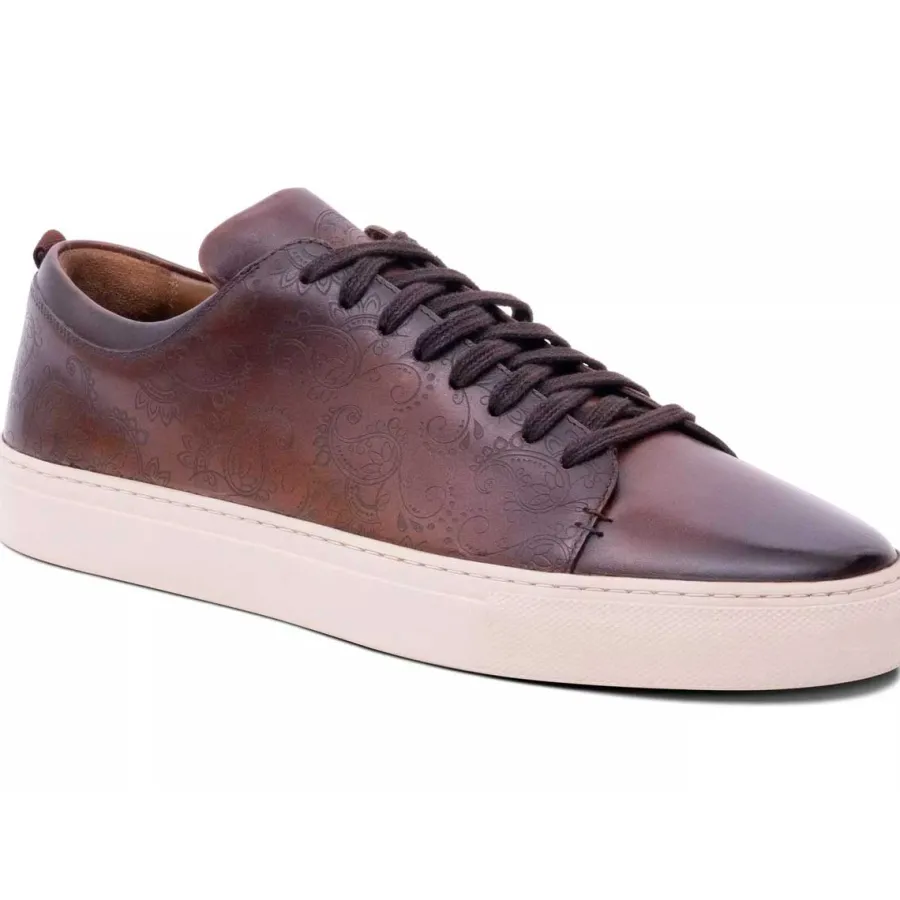 Barker Shoes BARKER Paisley Sneakers - Mens - Chestnut Hand Painted
