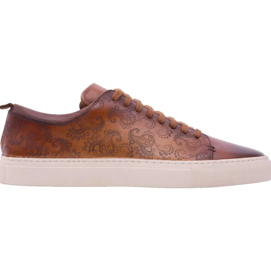 barker_paisley_sneakers___1-1.webp Barker Shoes BARKER Paisley Sneakers - Mens - Cedar Hand Painted