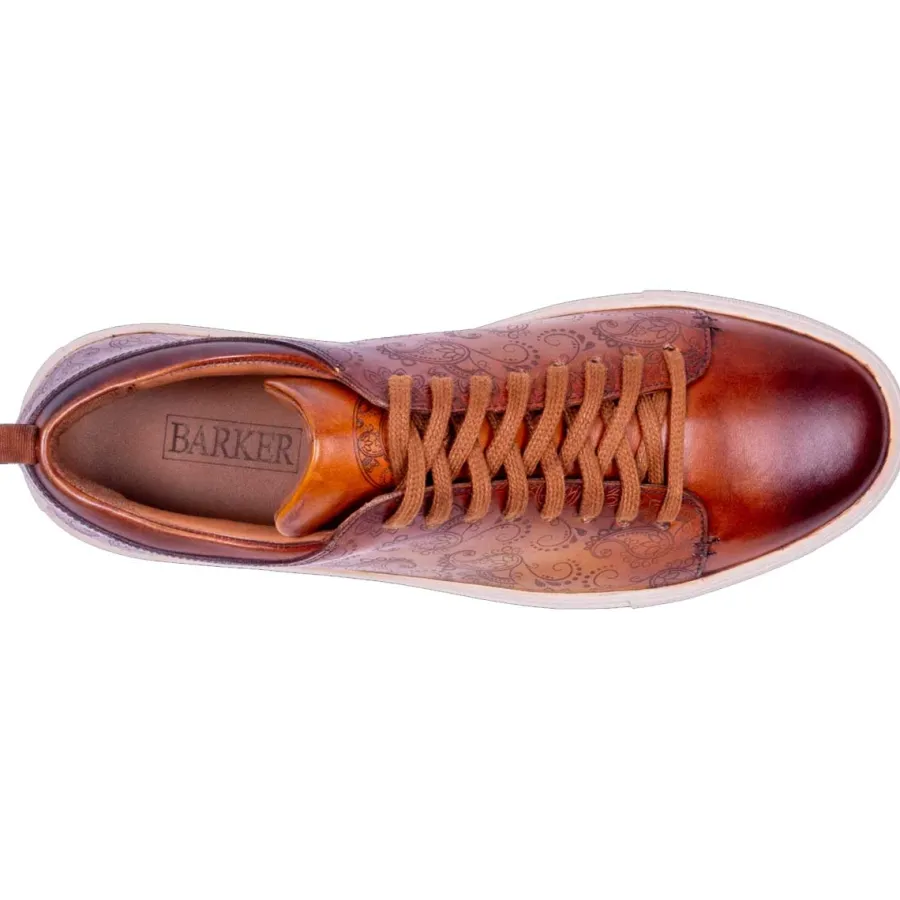 barker_paisley_sneakers___2-1.webp Barker Shoes BARKER Paisley Sneakers - Mens - Cedar Hand Painted