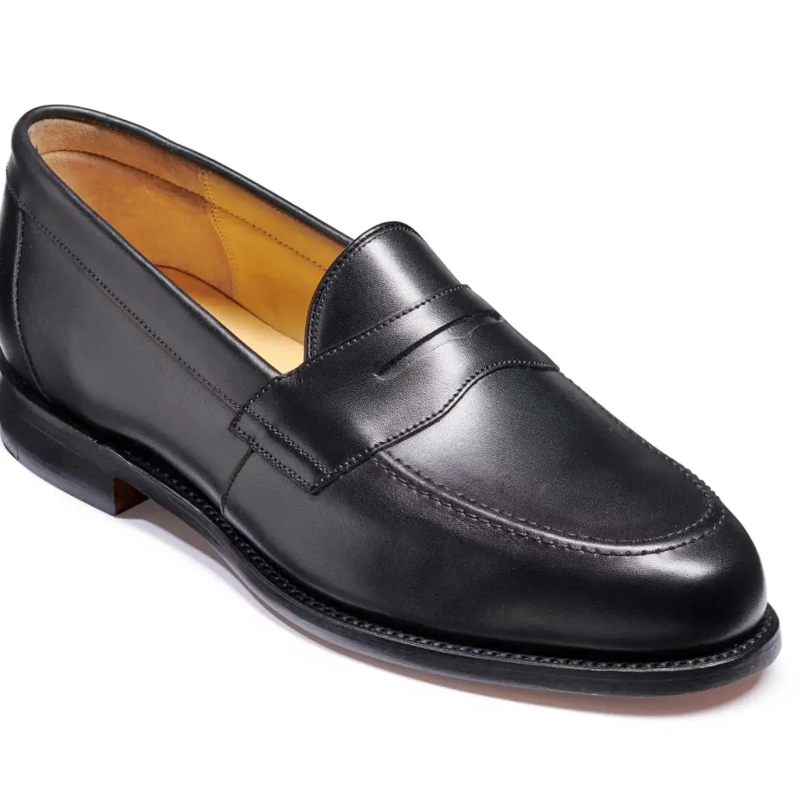 Barker Shoes BARKER Portsmouth Shoes - Mens Penny loafer - Black Calf