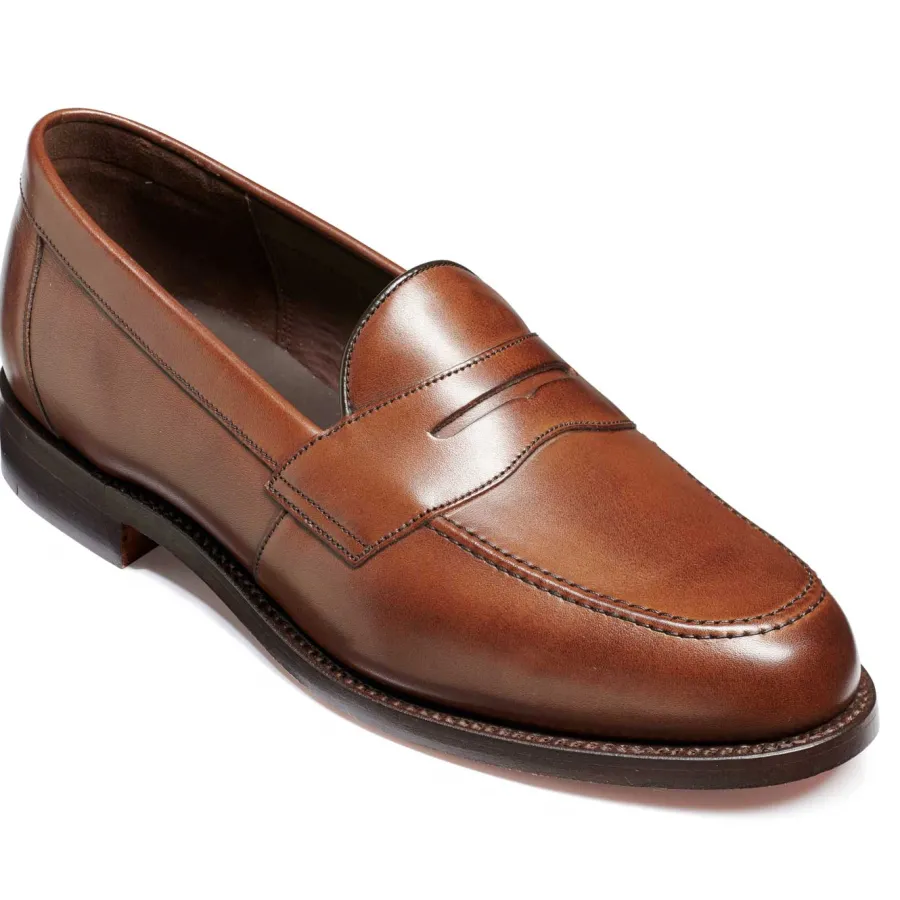Barker Shoes BARKER Portsmouth Shoes - Mens Penny loafer - Dark Walnut Calf