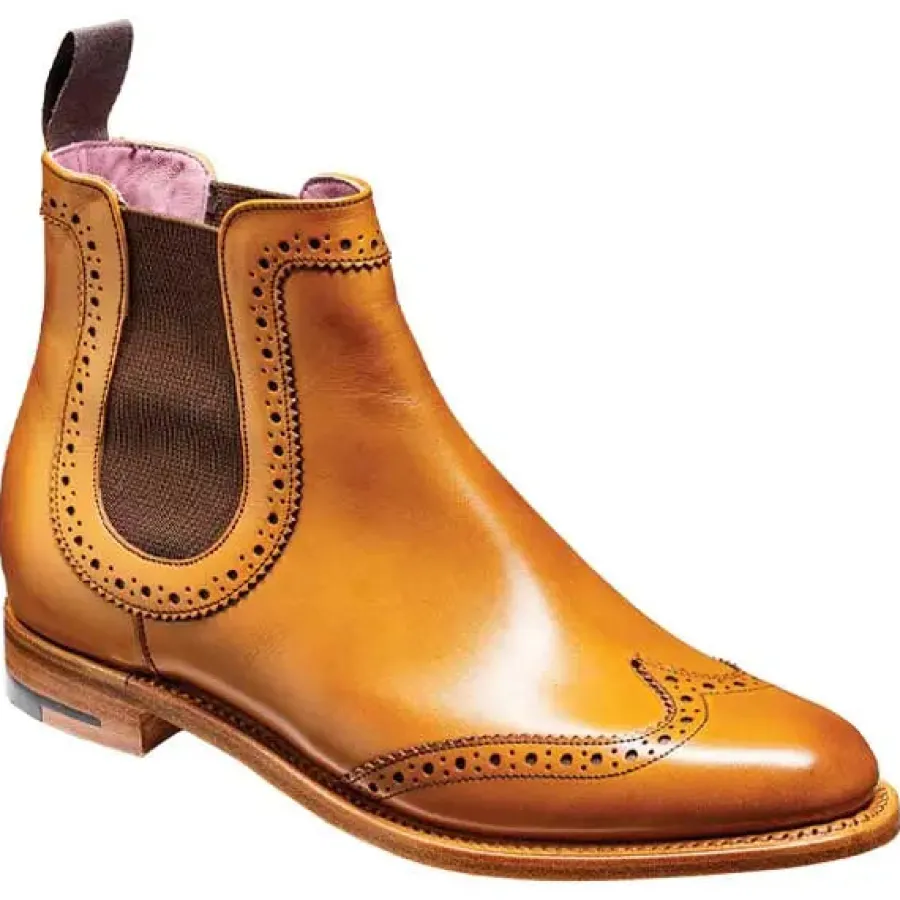 Barker Shoes BARKER Sabrina Boots - Ladies Chelsea Brogue - Cedar Calf