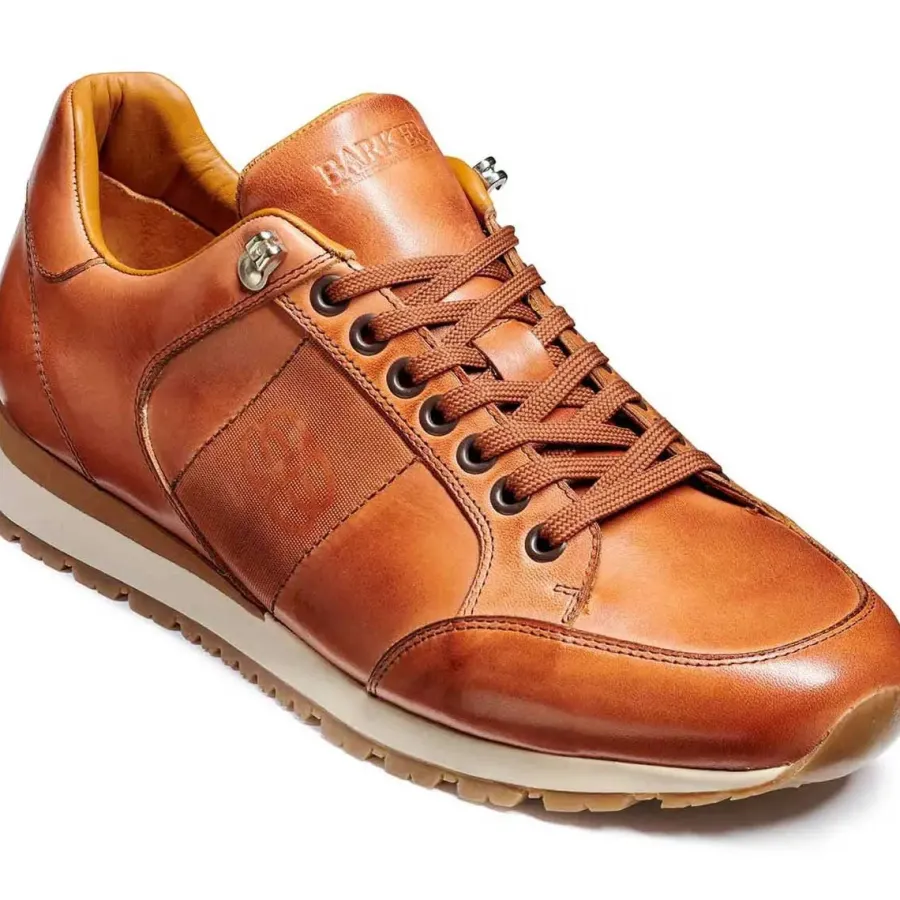 Barker Shoes BARKER Seb Sneakers - Mens - Antique Rosewood Calf