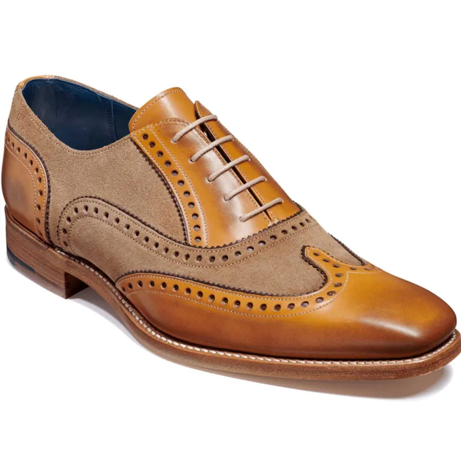 Barker Shoes BARKER Spencer Shoes - Mens Brogue - Cedar Calf & Snuff Suede