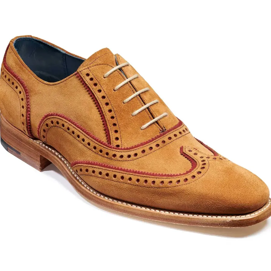 Barker Shoes BARKER Spencer Shoes - Mens Brogue - Terra & Burgundy Suede