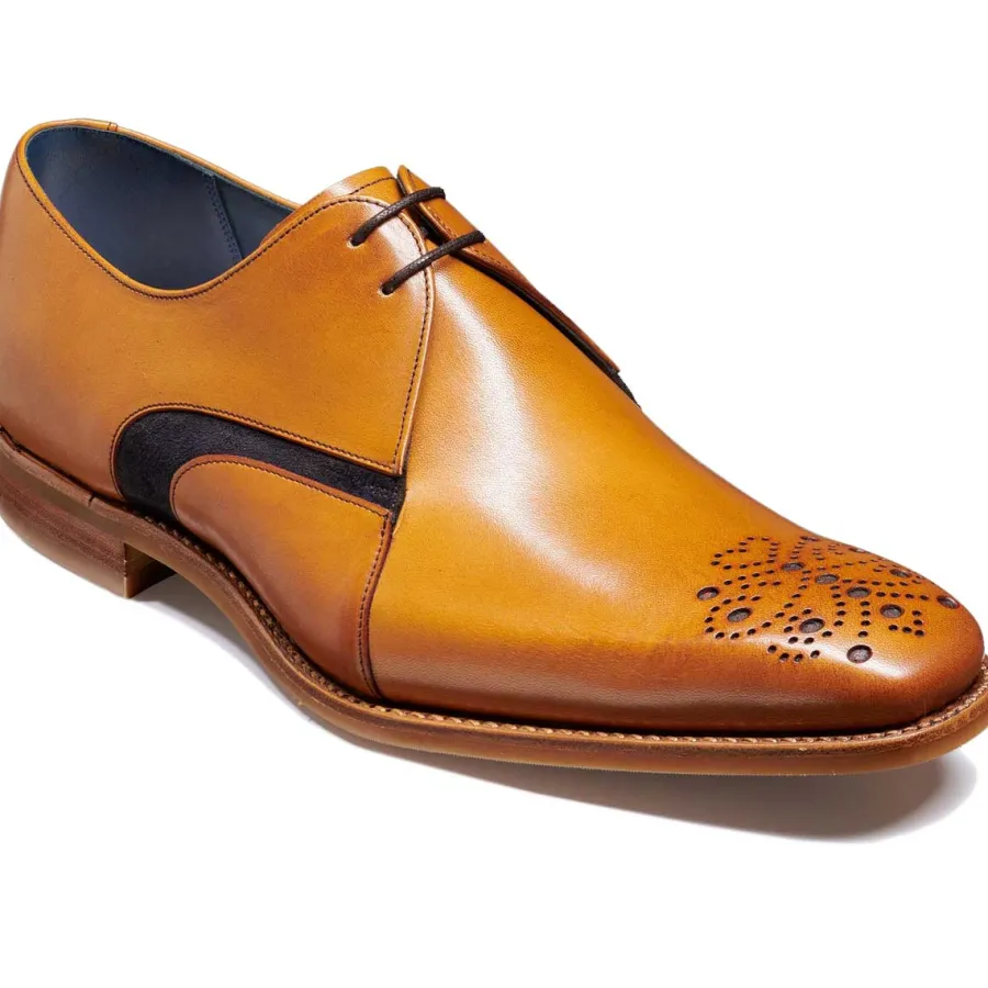 Barker Shoes BARKER Sullivan Shoes - Mens - Cedar Hand Painted & Navy Suede