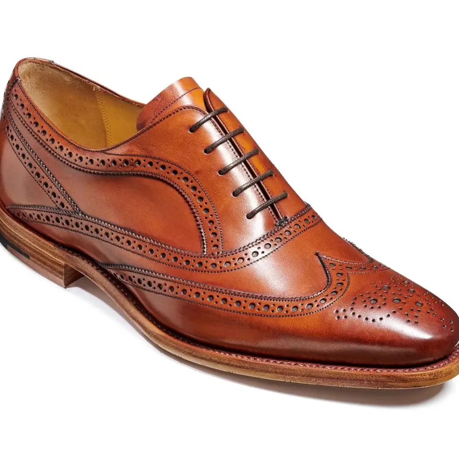 Barker Shoes BARKER Turing Shoes - Mens Oxford Brogue Shoes - Antique Rosewood Calf