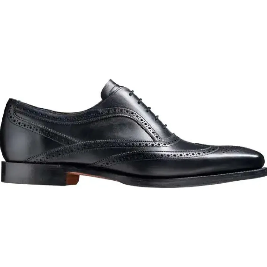 Barker Shoes BARKER Turing Shoes - Mens Oxford Brogue Shoes - Black Calf