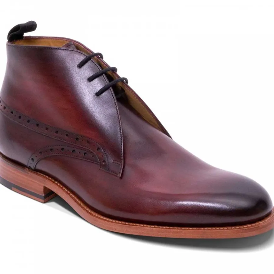 Barker Shoes BARKER Tyne Boots - Mens Chukka - Hand Brushed Burgundy