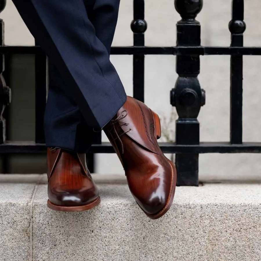 Barker Shoes BARKER Tyne Boots - Mens Chukka - Hand Brushed Brown