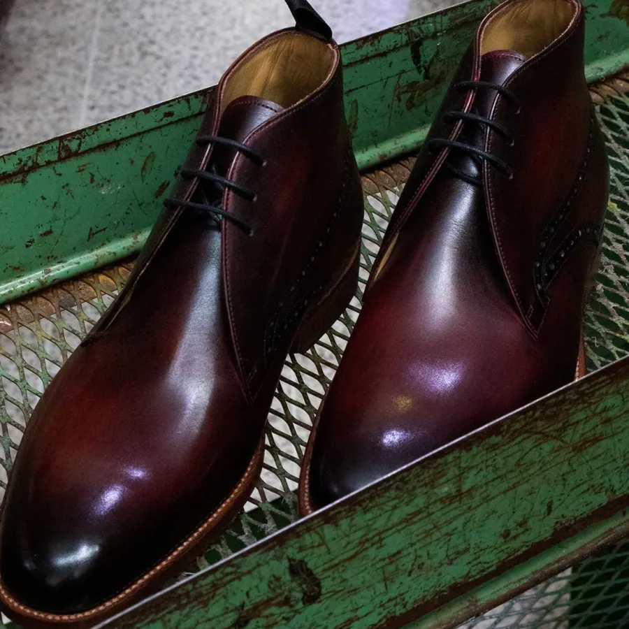 Barker Shoes BARKER Tyne Boots - Mens Chukka - Hand Brushed Burgundy
