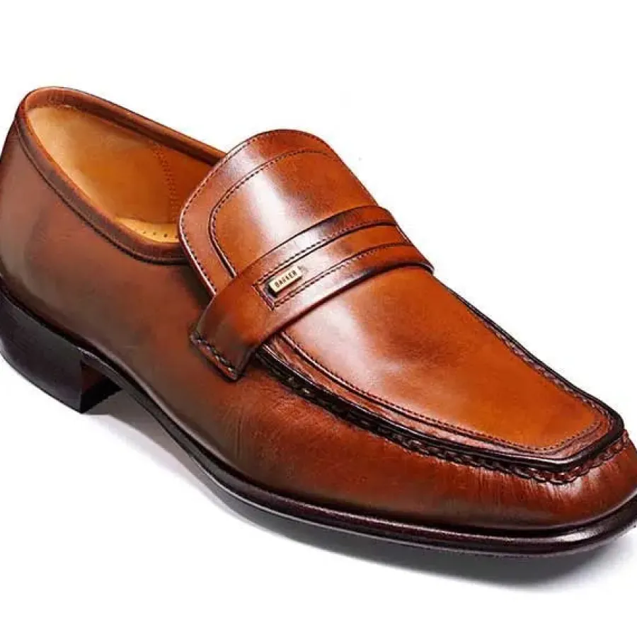 Barker Shoes BARKER Wesley Shoes - Mens Moccasins - Chestnut Calf