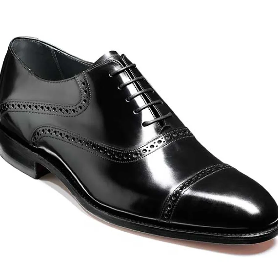 Barker Shoes BARKER Wilton Shoes - Mens Oxford Brogues - Black Polish