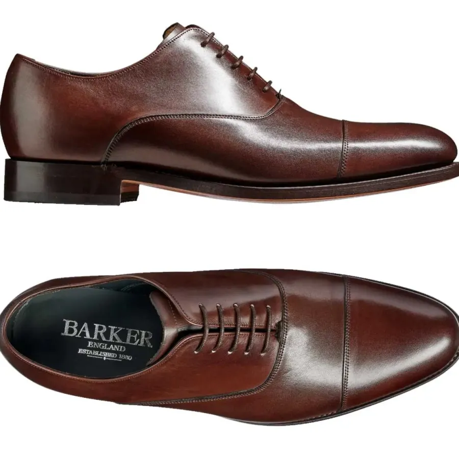 Barker Shoes BARKER Winsford Shoes - Mens Oxford - Dark Walnut Calf