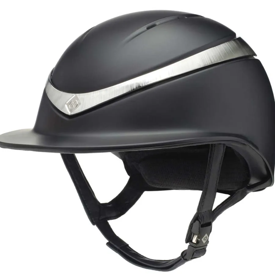 Charles Owen Halo Riding Hat - Matt Black & Platinum