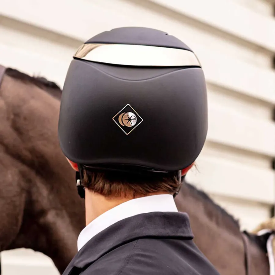 charles_owen_halo_riding__3.webp Charles Owen Halo Riding Hat - Matt Black & Platinum