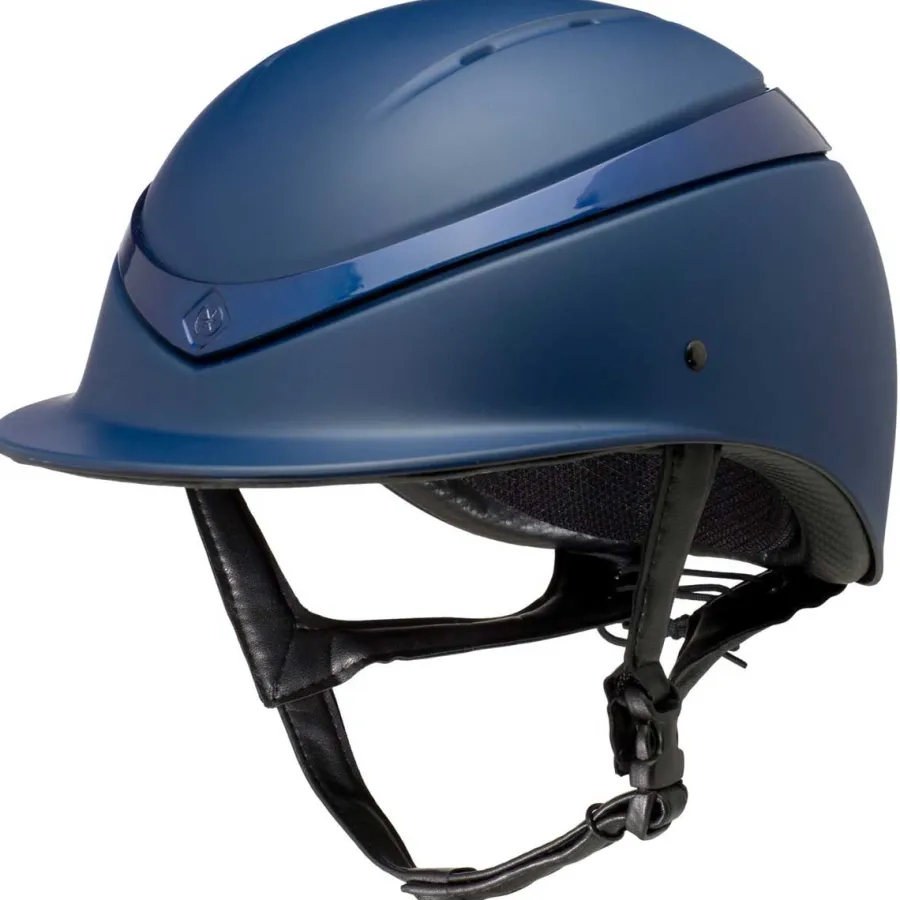Charles Owen Luna Riding Hat - Navy Matt & Navy Gloss